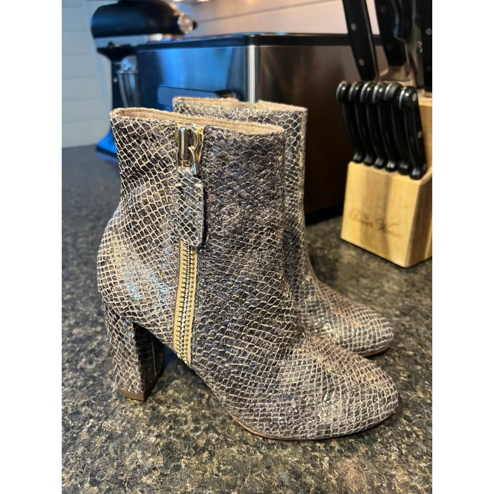 James Chan Delia Gold Print Bootie